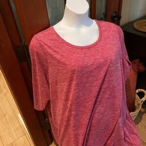 Woman Within Heathered Pink Short Sleeve Tee